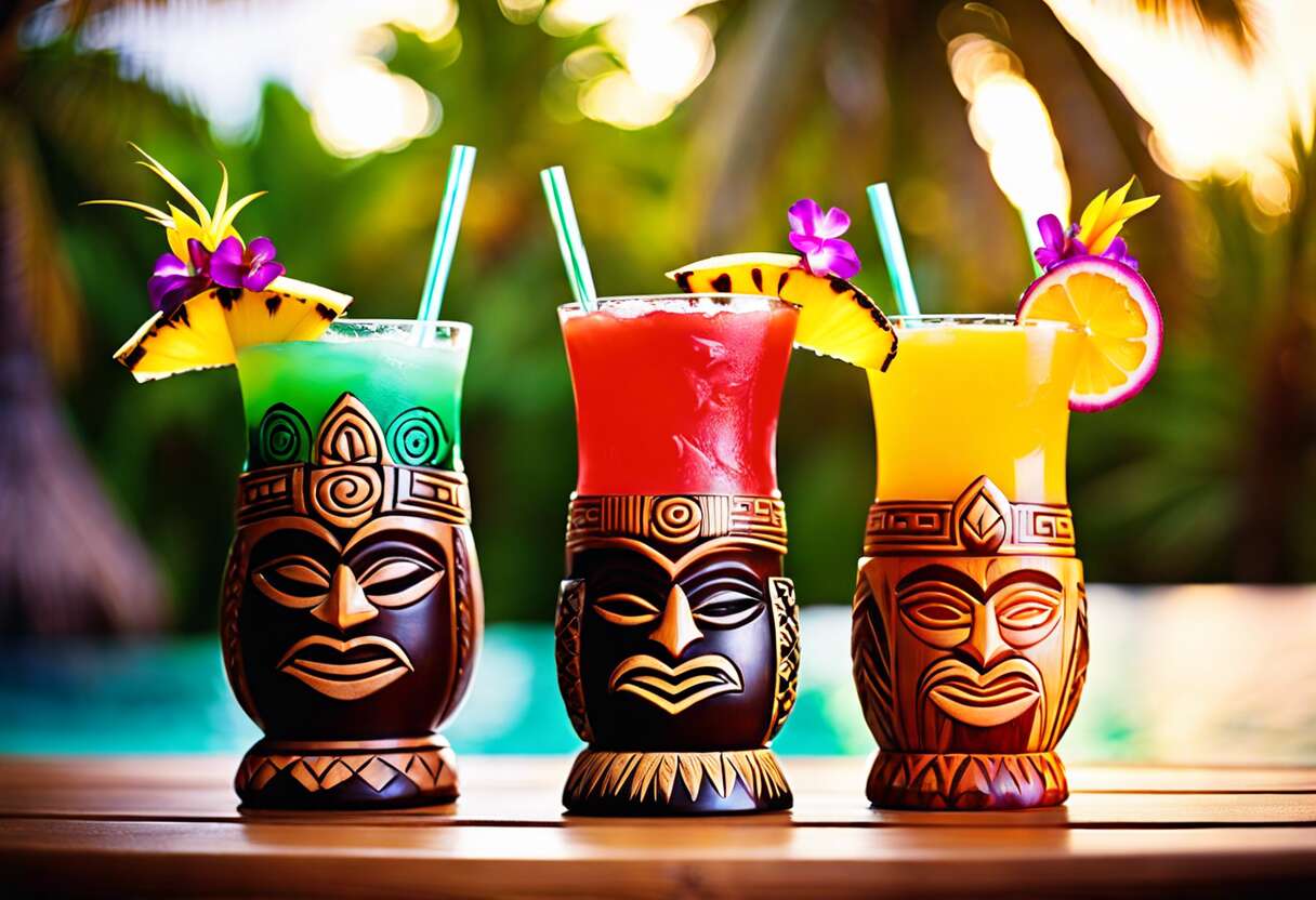 Créer une atmosphère exotique avec les mugs tiki d'inspiration polynésienne